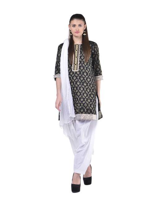 classic white salwar and dupatta set - 67893 - Very Small Image - 1