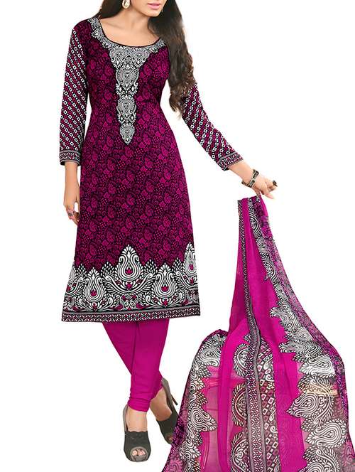 multi color printed crape suit piece - 9806364 - Very Small Image - 1