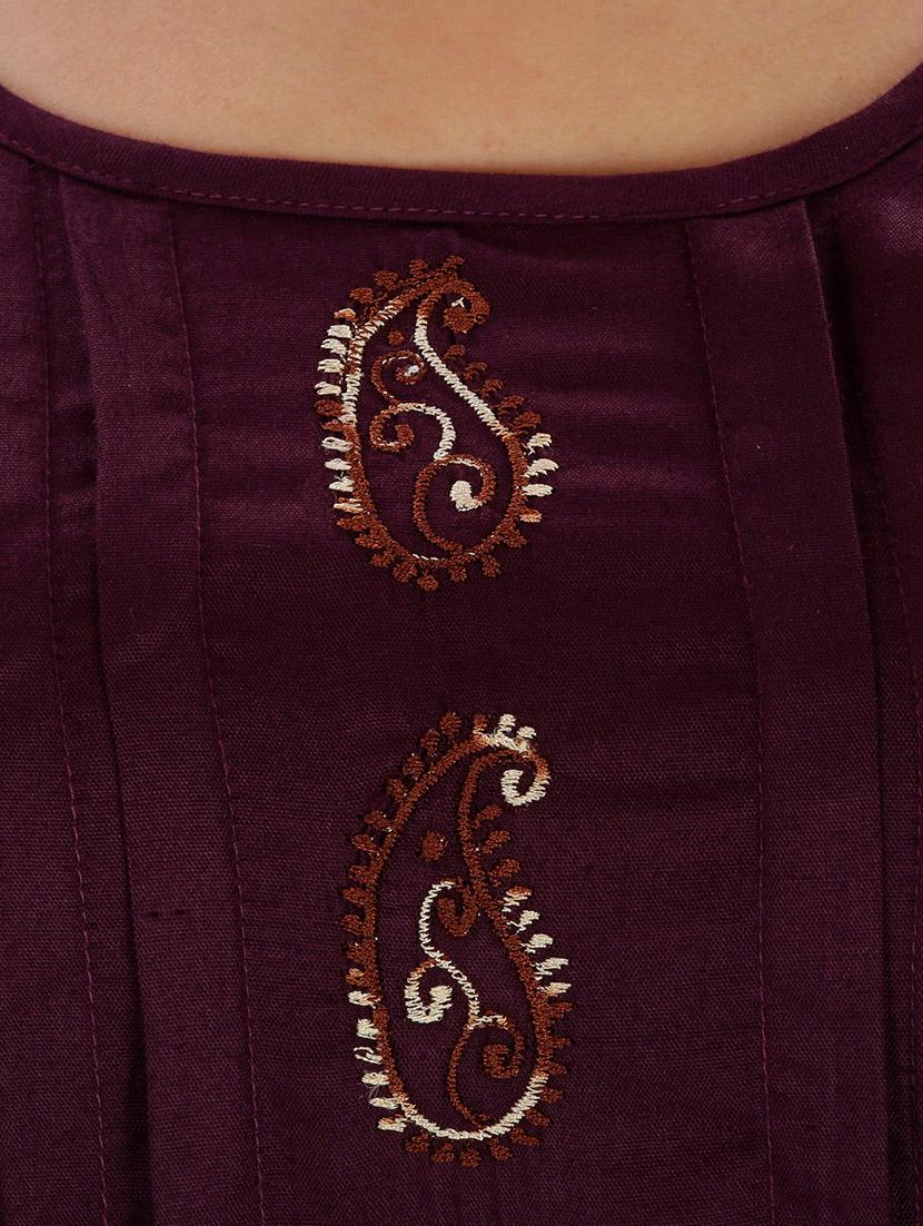 purple solid rayon tunic - 10170603 - Zoom Image - 3