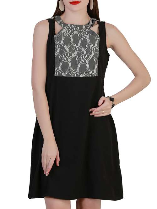 black crepe dress - 10337816 - Very Small Image - 1