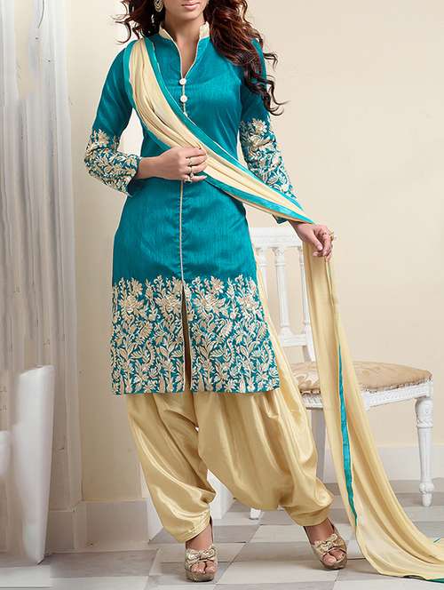 embroidered unstitched salwar suit - 10389079 - Very Small Image - 1