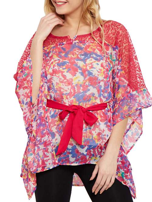 pink polyester kaftan - 10549133 - Very Small Image - 1