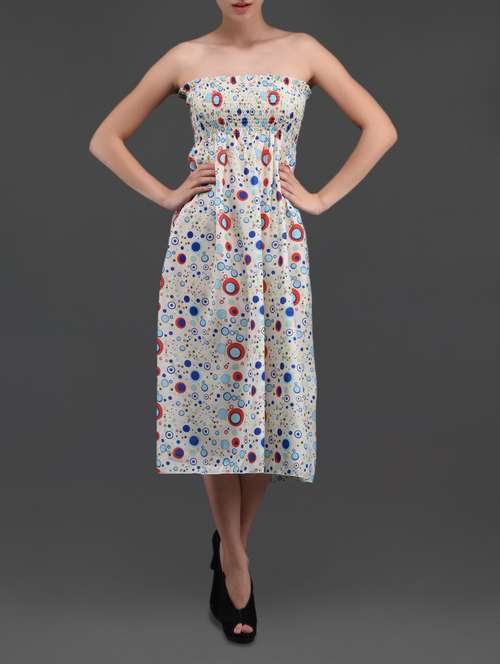 bubble print strapless chiffon long dress - 1089848 - Very Small Image - 1