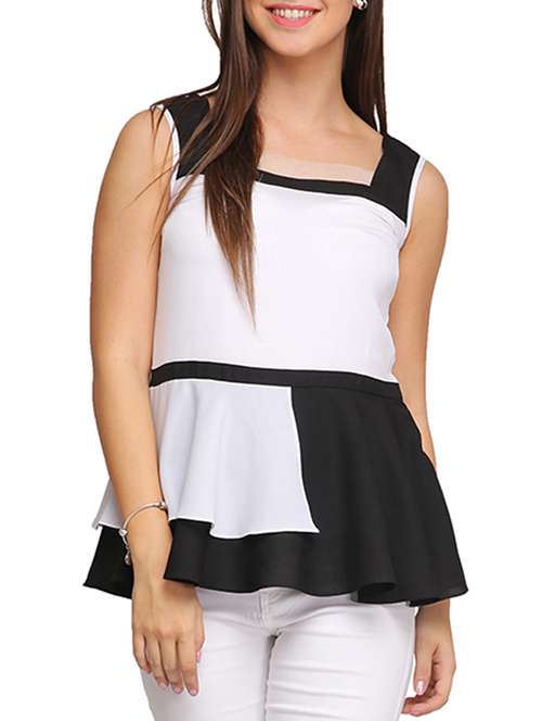 white peplum top - 11300066 - Very Small Image - 1