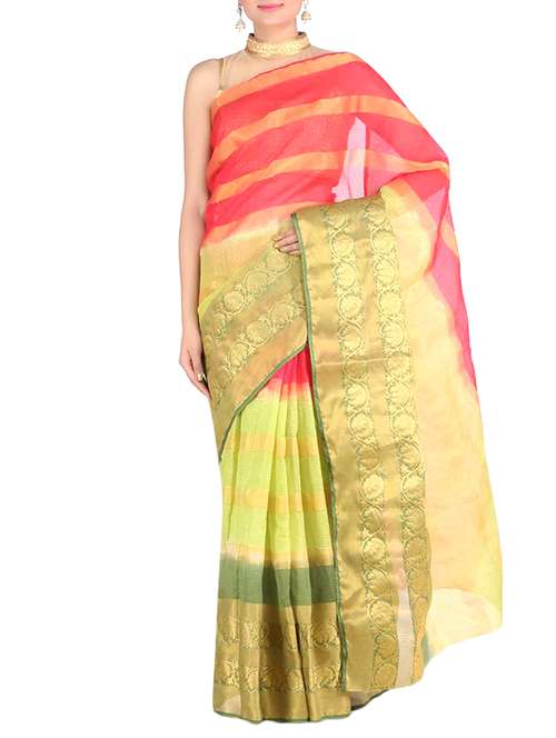 women's banarasi saree with blouse - 11335709 - Very Small Image - 1