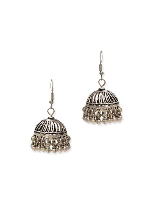 silver metal drop earrings - 11696033 - Very Small Image - 1