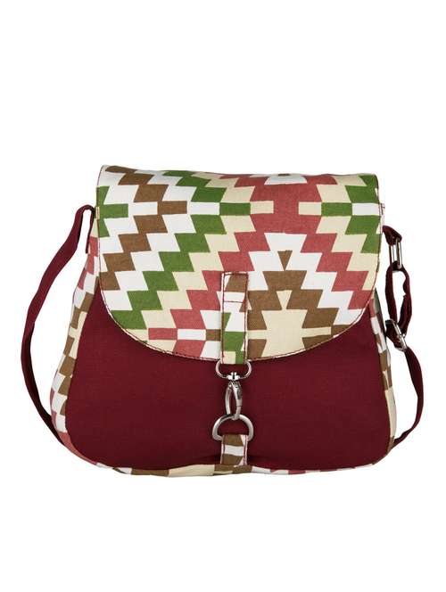 multi colored canvas sling bag - 11734753 - Very Small Image - 1