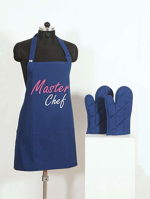 set of 3 purple and pink colour printed cotton kitchen - 11758368 - Very Small Image - 1