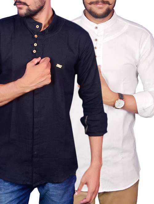 multi color linen casual shirt, set of 2 - 11921529 - Very Small Image - 1
