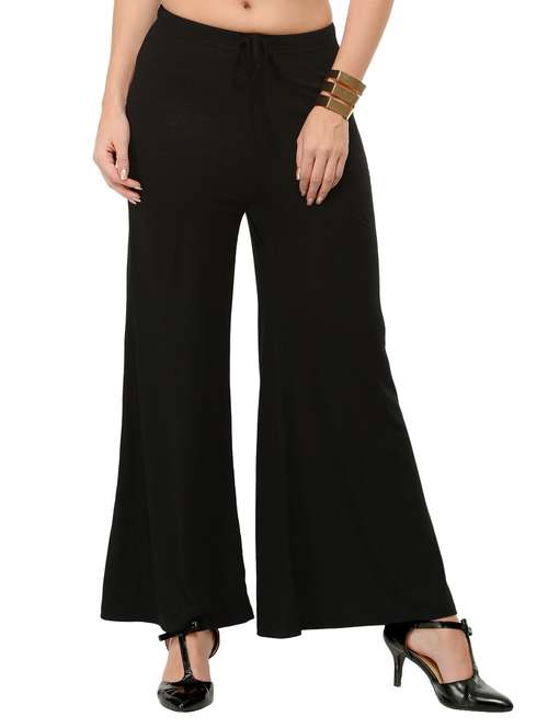 black viscose palazzos - 12426154 - Very Small Image - 1