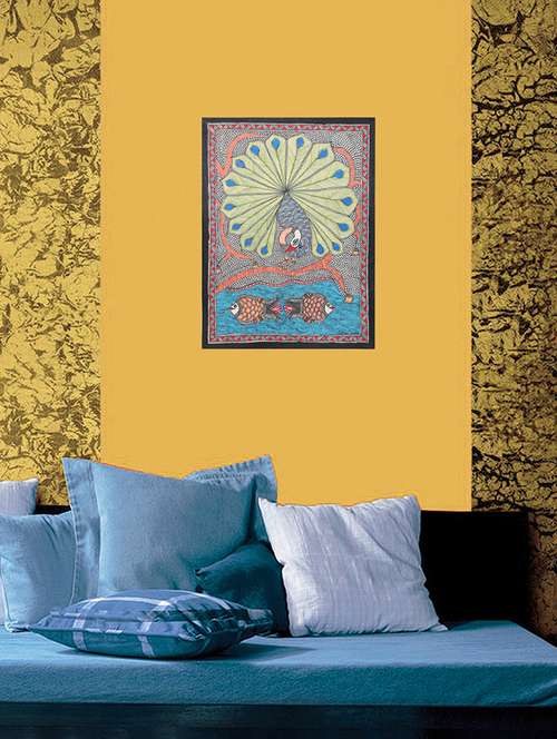 imithila painting depicting celebration of rain in forest (38x29 cms) - 12481401 - Very Small Image - 1