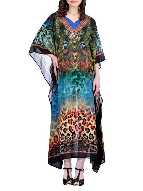multi colored polyester kaftan - 12755859 - Very Small Image - 1