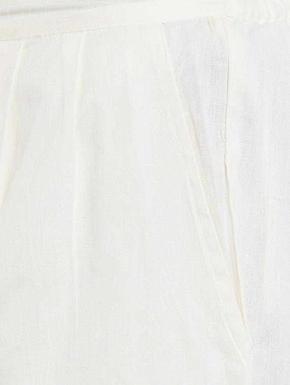 women off-white solids ankle length trousers - 12821790 - Zoom Image - 3