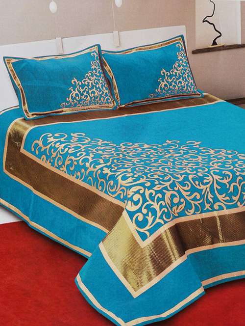 shubh collection of heavy bed cover with 2 pillow cover - 12892337 - Very Small Image - 1