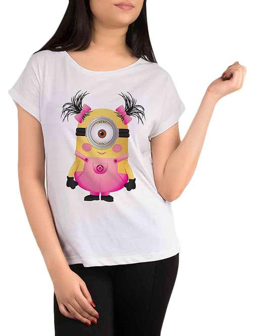 white printed polyester regular tee - 12988992 - Very Small Image - 1