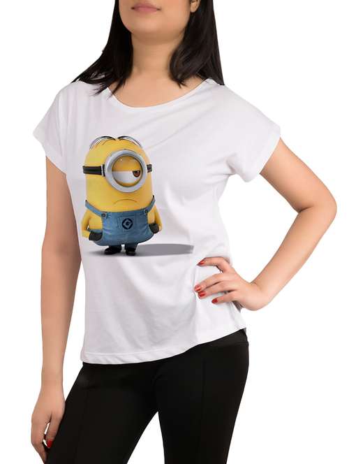 white printed polyester regular tee - 12993247 - Very Small Image - 1