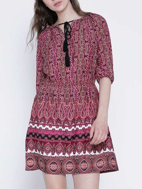 women's fit & flare paisley dress - 13315990 - Very Small Image - 1