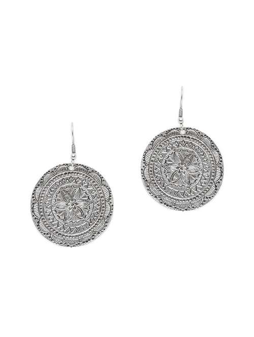 oxidised silver plated classic round earrings - 13411542 - Very Small Image - 1