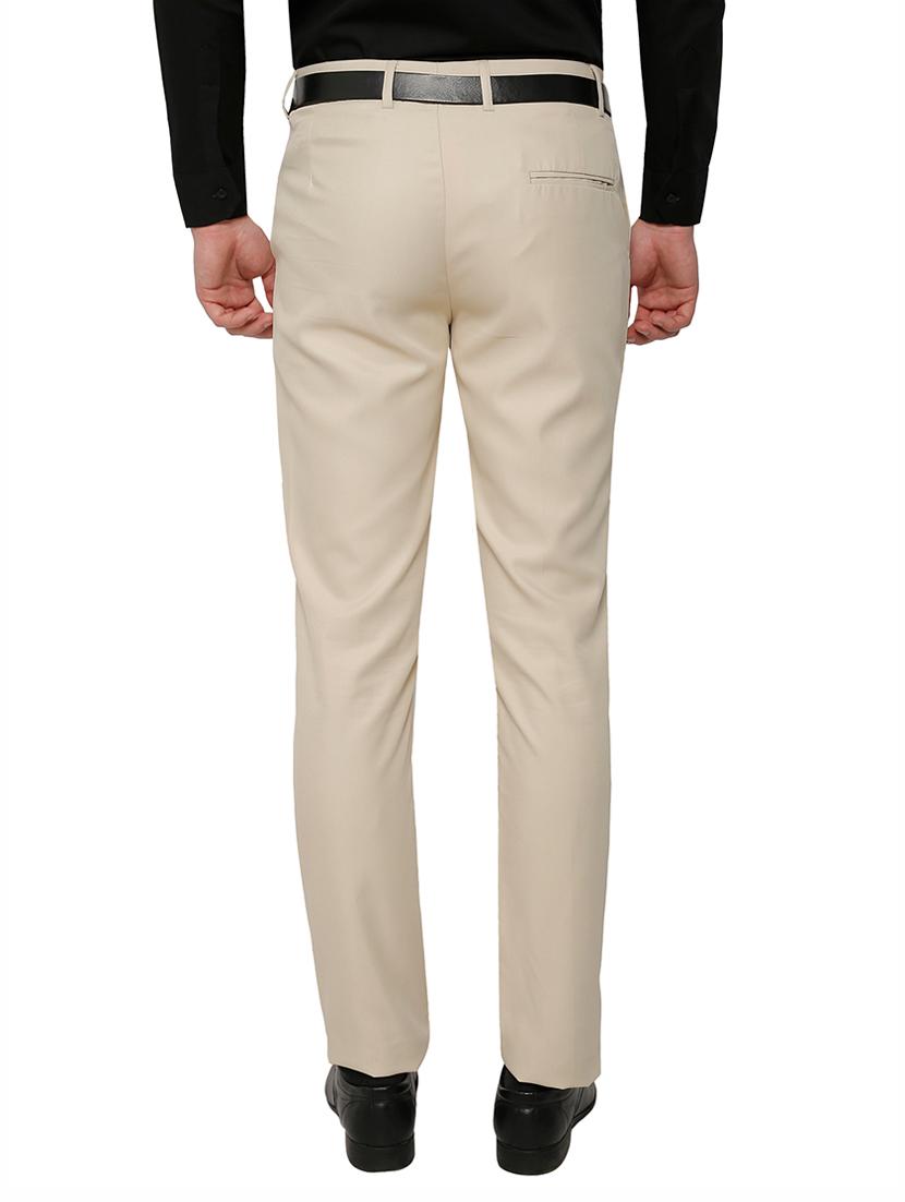 beige polyester flat front trousers formal - 13428231 - Standard Image - 2