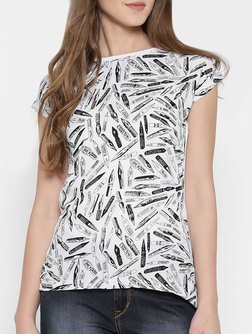 cap sleeved quirky top - 13775289 - Very Small Image - 1