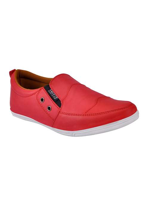 red leatherette casual slip on - 13818028 - Very Small Image - 1