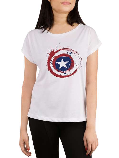 white cotton blend casual tee - 14159499 - Very Small Image - 1