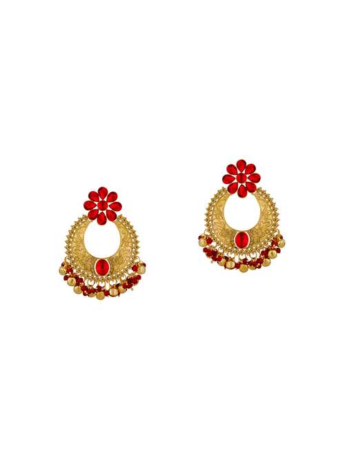 red metal chandelier earrings - 14161670 - Very Small Image - 1