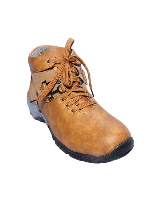 tan leatherette low ankle boot - 14165481 - Very Small Image - 1