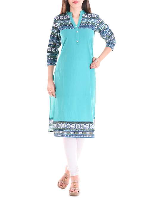 printed straight kurta - 14170684 - Very Small Image - 1