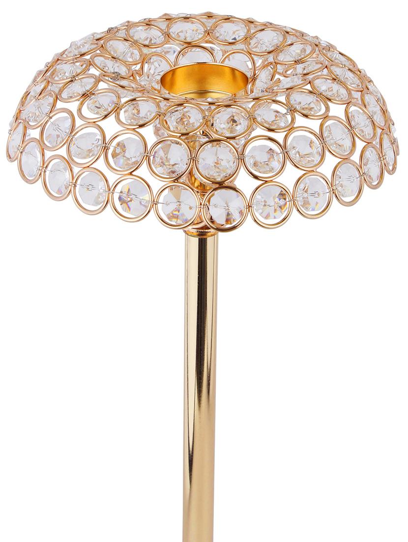 crystal tealight pillar candle stand showpiece - 14182781 - Zoom Image - 2