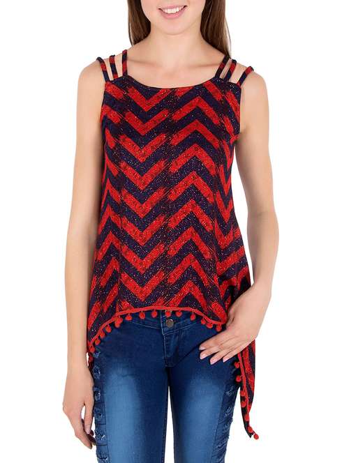 red rayon casual top - 14210394 - Very Small Image - 1
