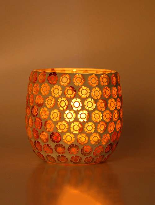 new design candle votive decorated with colorful chips & beads(set of 2) - 14261437 - Very Small Image - 1