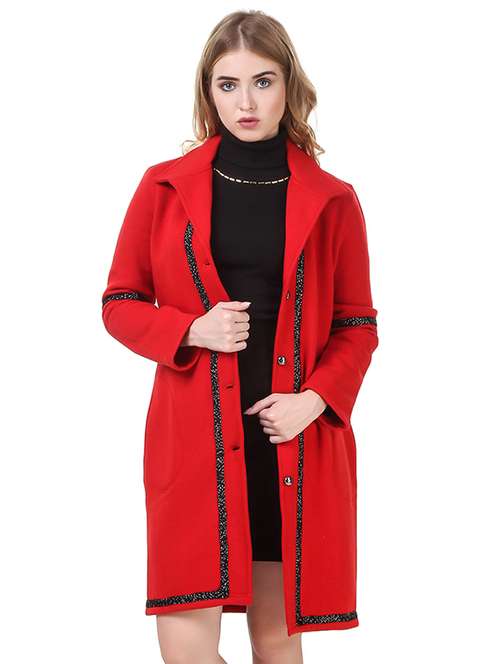 red fleece coatigan - 14397966 - Very Small Image - 1