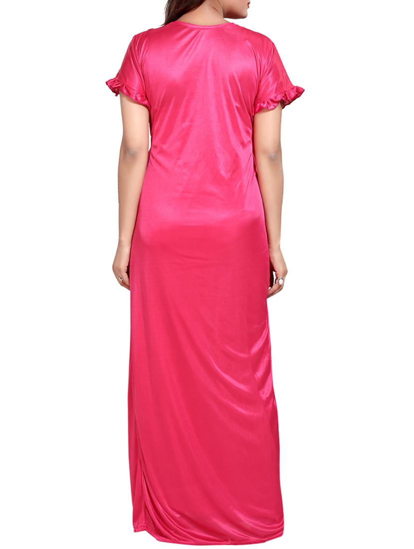 pink colored robe & nighty set - 14455175 - Zoom Image - 8
