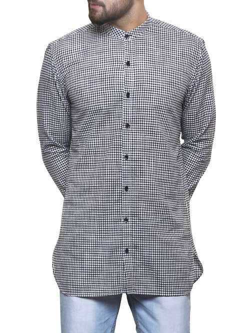 black cotton short  kurta - 14469130 - Very Small Image - 1