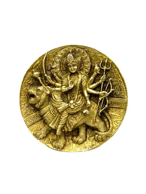 decorative brass ambe maa wall hanging handicrafts product - 14569572 - Very Small Image - 1