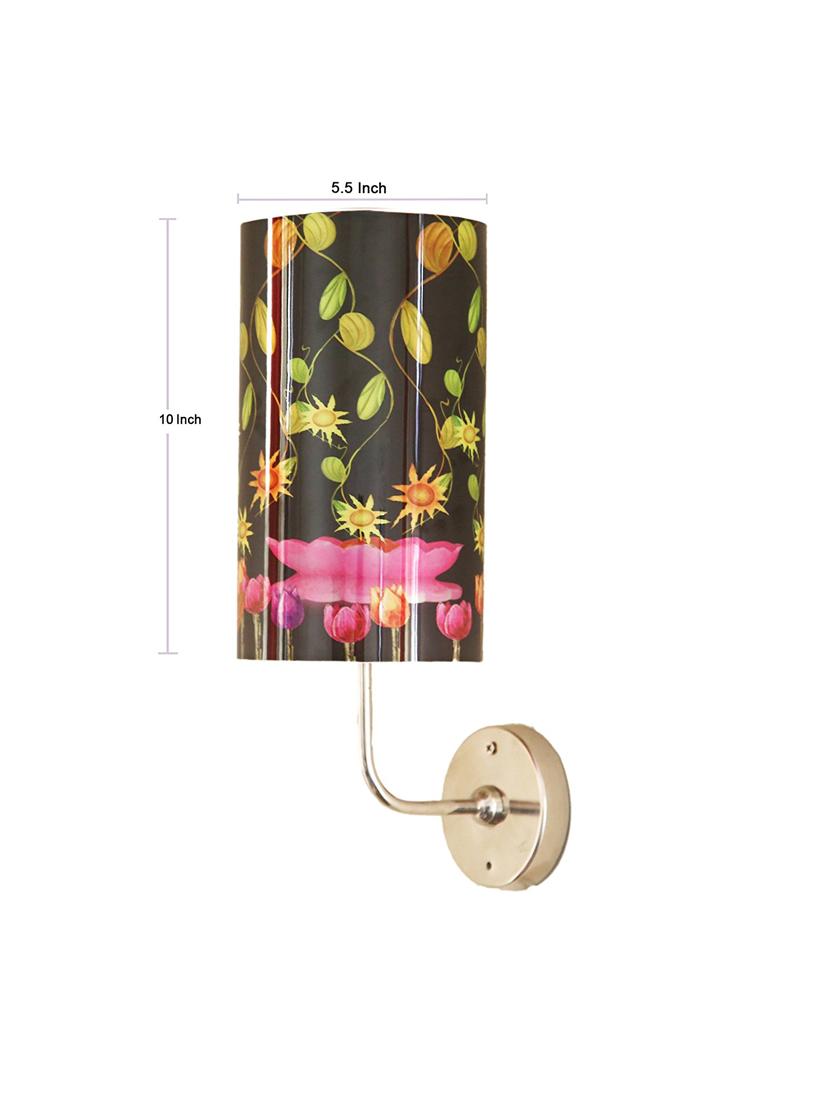 handmade plastic with colored sheet crafted floral sceneted wall sconce lamp - 14597395 - Zoom Image - 2