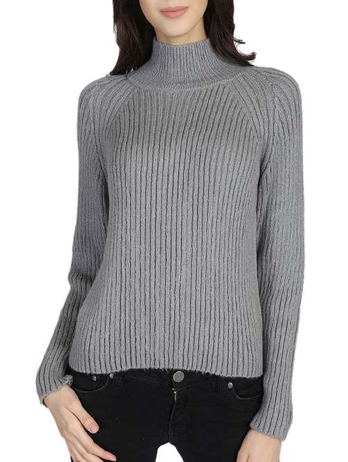 grey silk blend pullover - 14659557 - Very Small Image - 1