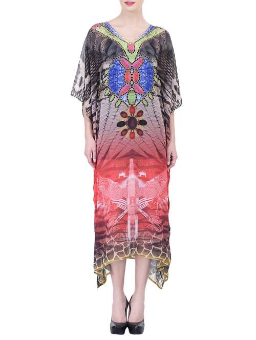 pink kaleidoscope print kaftan - 14745723 - Very Small Image - 1