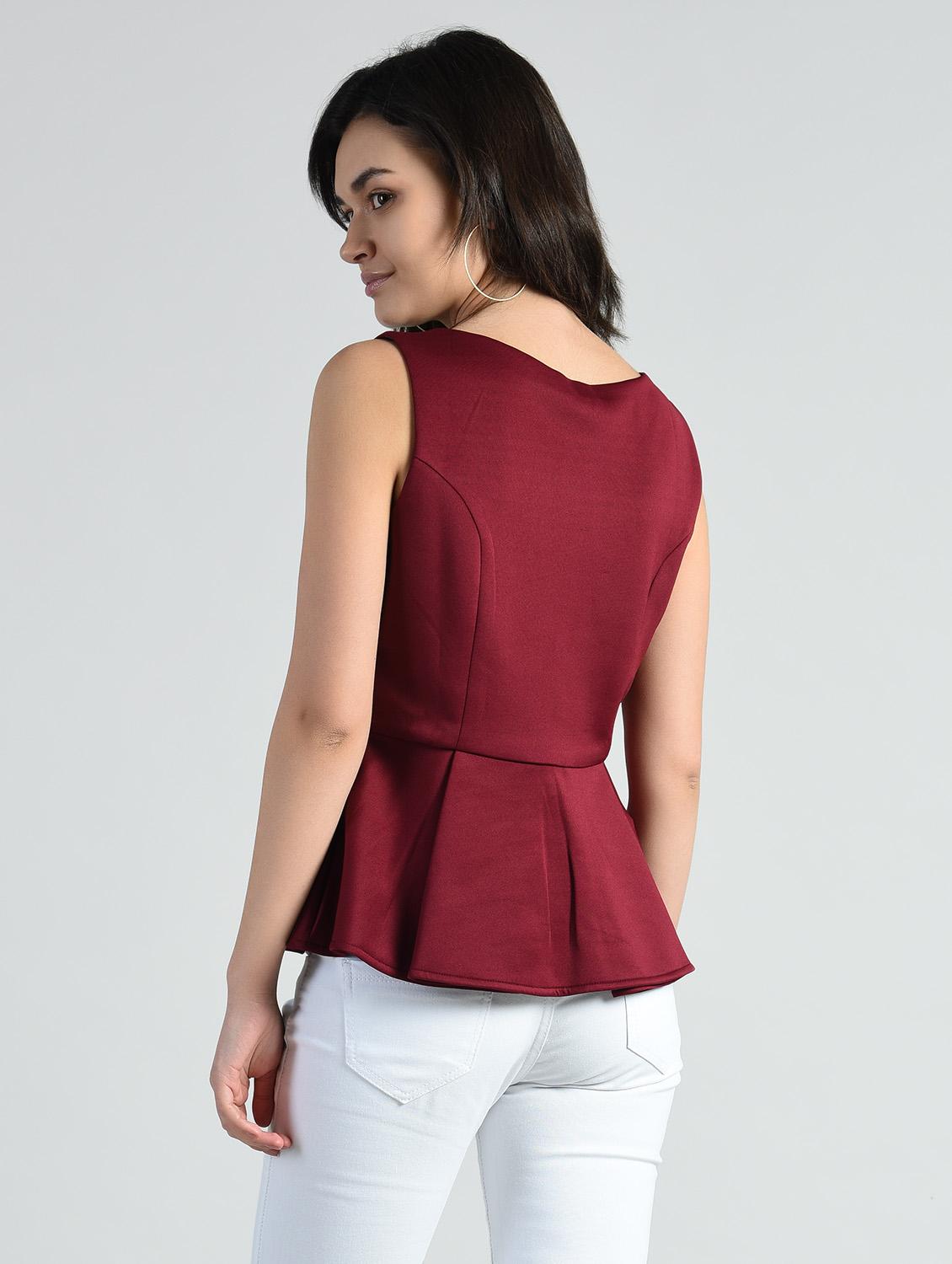 women's peplum boat neck top - 14778883 - Zoom Image - 2