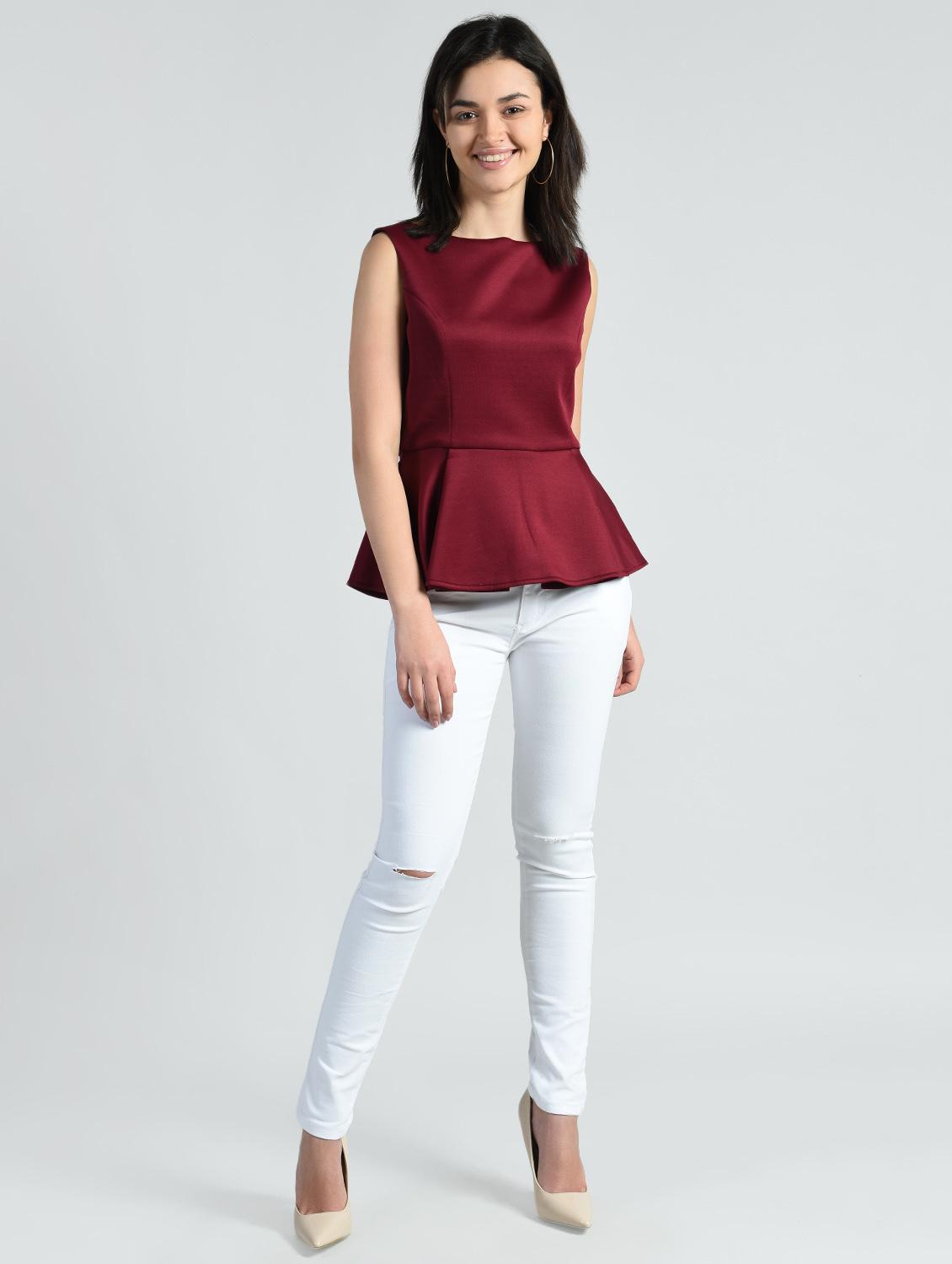 women's peplum boat neck top - 14778883 - Zoom Image - 4