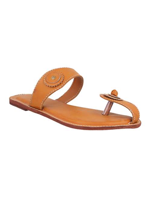 brown toe separator  kolhapuri - 14894172 - Very Small Image - 1
