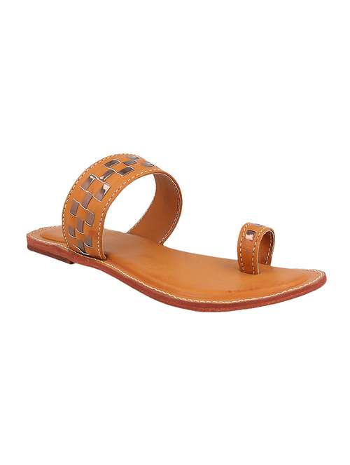 brown  toe separator  kolhapuri - 14894174 - Very Small Image - 1
