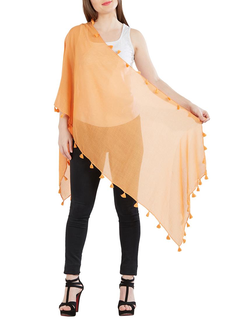 tassel detail solid stole - 14899649 - Zoom Image - 2