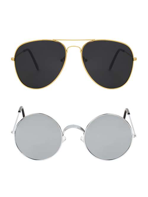 abner combo of aviator & round sunglases - 14930872 - Very Small Image - 1