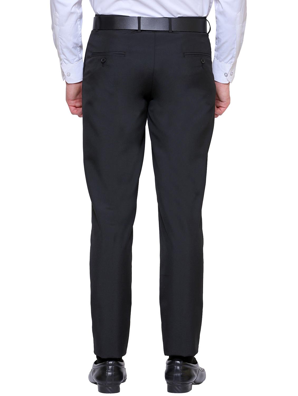 black polyester blend flat front formal trouser - 14947556 - Zoom Image - 2