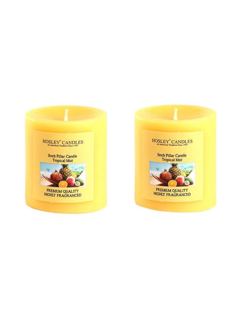 set of 2 tropical mist 3 inch pillar candles - 14948755 - Very Small Image - 1