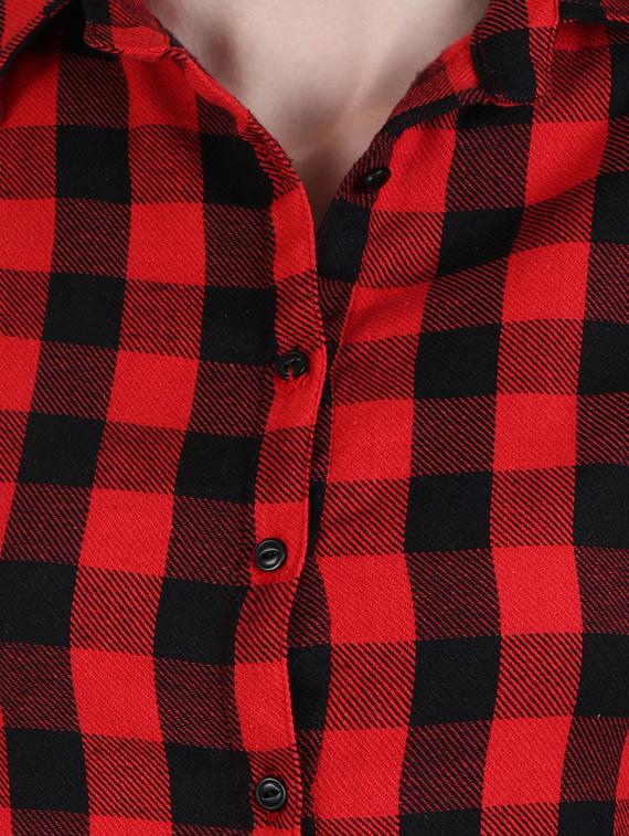 red checkered cotton shirt - 14973505 - Zoom Image - 3