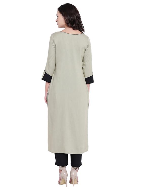 women's straight kurta - 15040147 - Zoom Image - 2