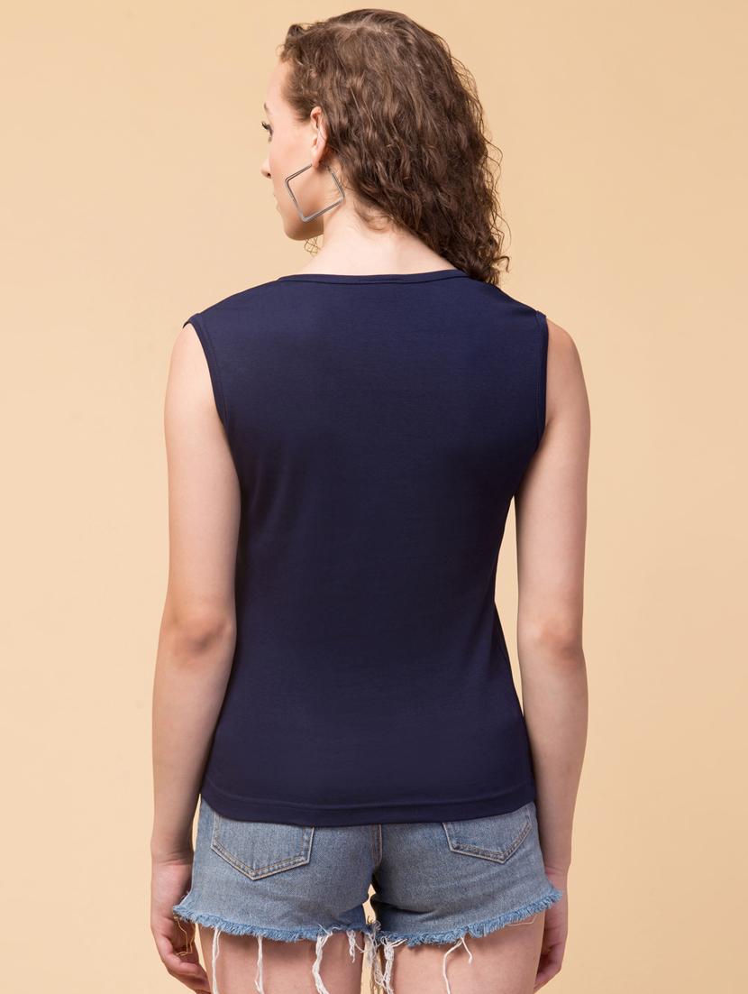women's straight notch neck top - 15051943 - Zoom Image - 2